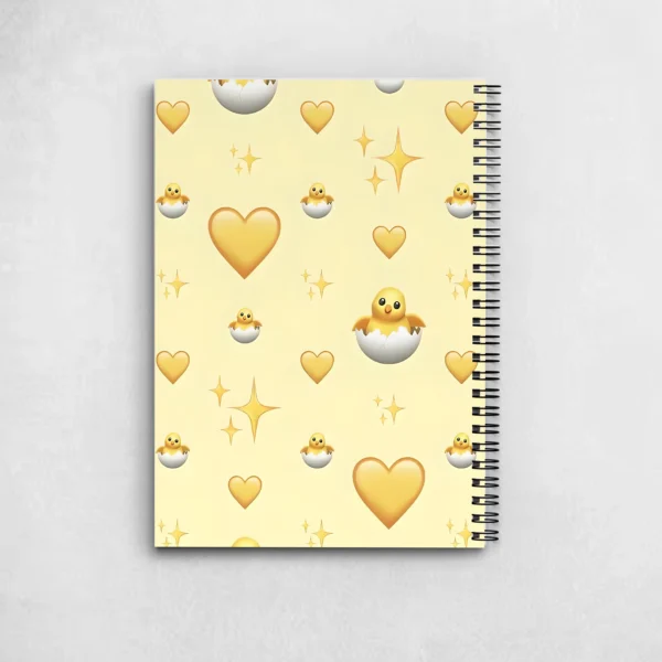 Cute Duck Emoji with Yellow Hearts Notebook