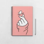 Pink Korean Finger Heart Notebook