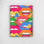 Comic Lips Seamless Pattern Notebook