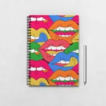 Comic Lips Seamless Pattern Notebook