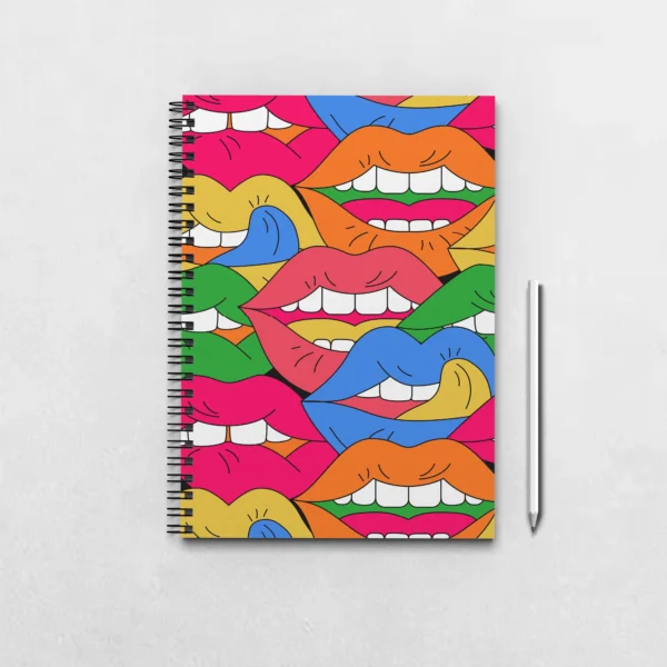 Comic Lips Seamless Pattern Notebook