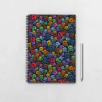 Colourful Skull Pattern Notebook