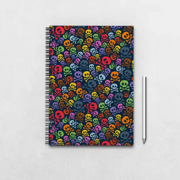 Colourful Skull Pattern Notebook