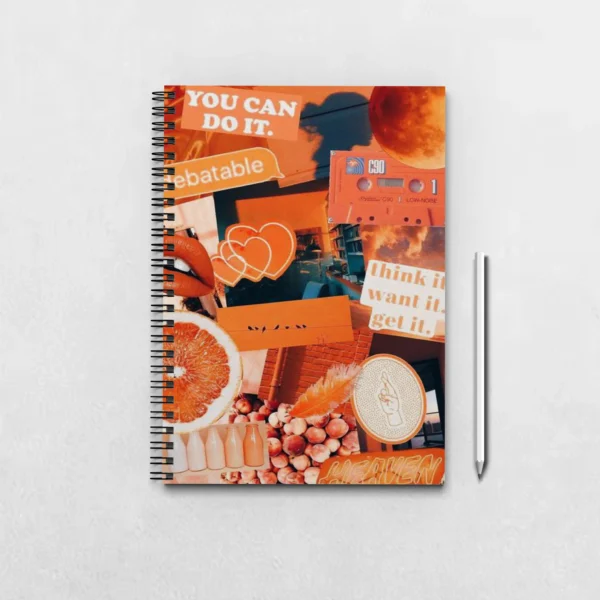 Orange Aesthetic Moodboard Notebook