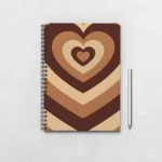 Brown Abstract Heart Notebook