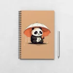 Panda drinking with Umbrella Cute Notebook