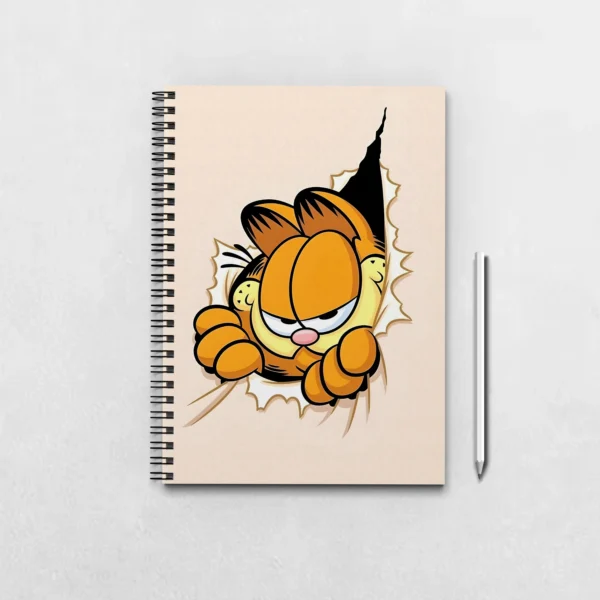 Garfield Peeking Through Notebook