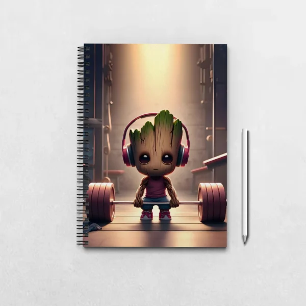 Baby Groot Working Out Notebook