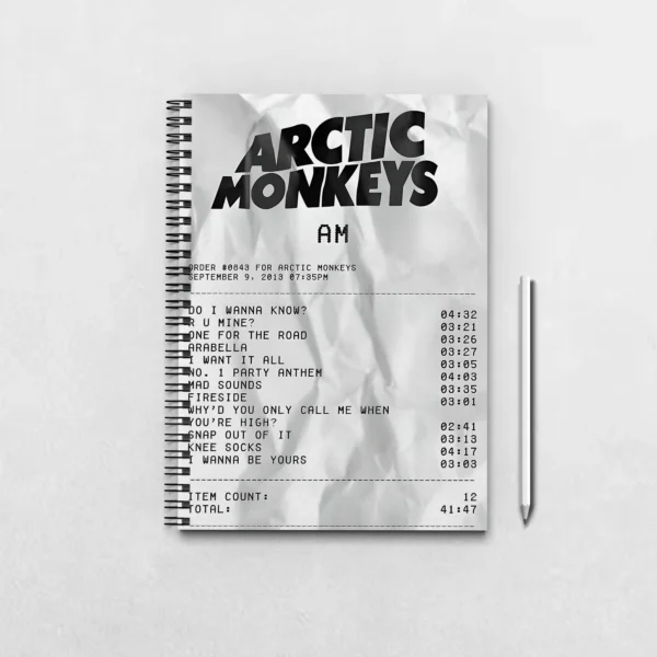 Arctic Monkeys Receipt Notebook