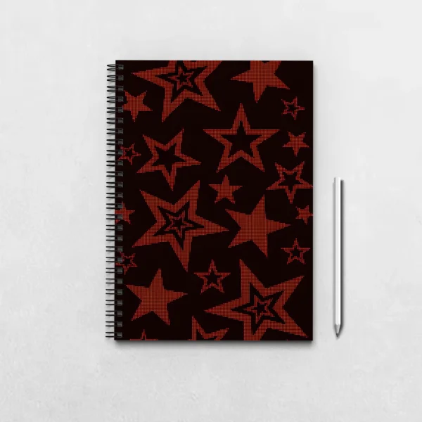 Red Stars Pattern Notebook