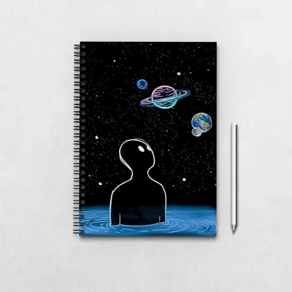 Mystical Person looking in Space Notebook