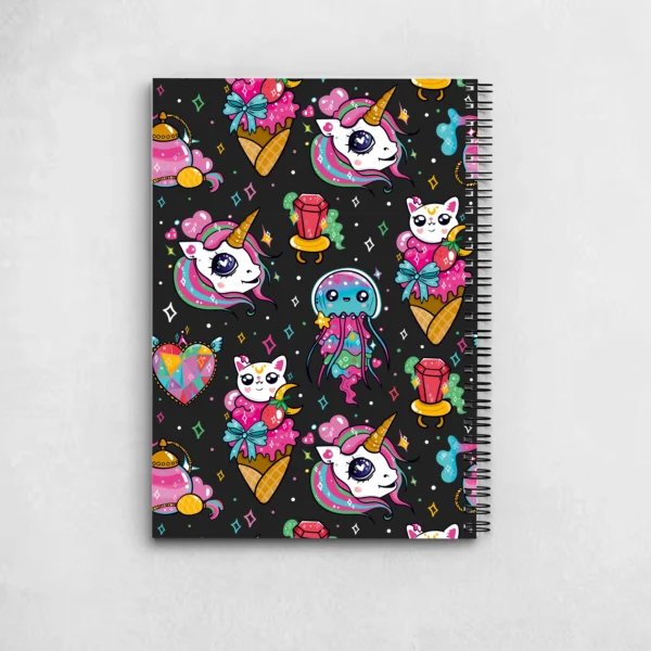 Kawaii Unicorn Pattern Notebook